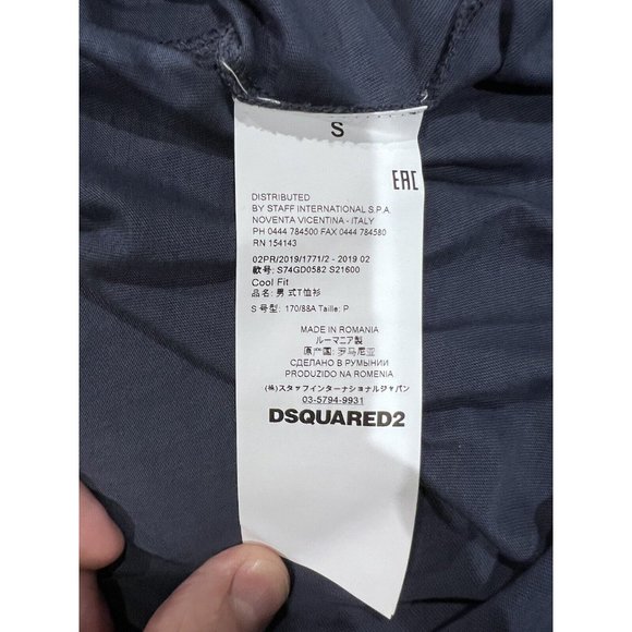 DSQUARED2 Men's Blue/Black Logo T-Shirt Size S S74GD2852S21600524 NWT Muscle Fit - Picture 12 of 16